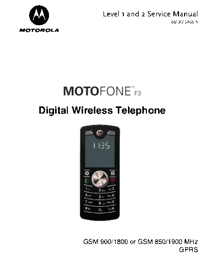 motorola SM F3 Motofone A4 C L12  motorola Mobile Phone F3_sm SM_F3_Motofone_A4_C_L12.pdf