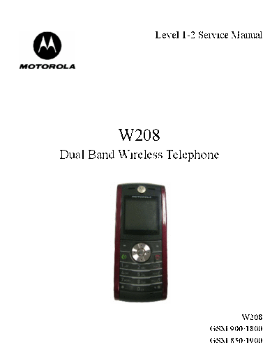 motorola SM W208 L12 V1[1].0  motorola Mobile Phone W208_sm SM_W208_L12_V1[1].0.pdf