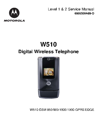 motorola SM W510 Pemba A4 C L12 rO  motorola Mobile Phone W510_sm SM_W510_Pemba_A4_C_L12_rO.pdf