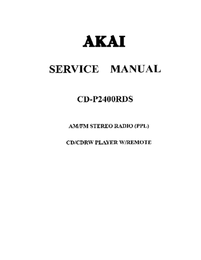Akai CD-P2400RDS  Akai CD CD-P2400RDS CD-P2400RDS.pdf