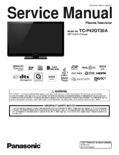 panasonic TC-P42GT30A [SM]  panasonic Training Manuals Panasonic TC-P42GT30A [SM].rar