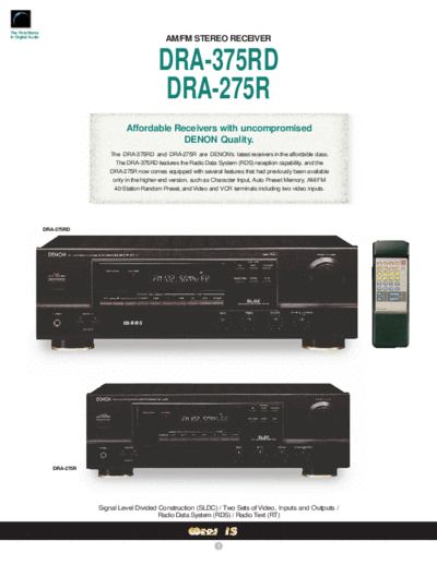 DENON  DRA-375RD & DRA-275R  DENON AM FM Stereo Receiver AM FM Stereo Receiver Denon - DRA-375RD & DRA-275R  DRA-375RD & DRA-275R.pdf