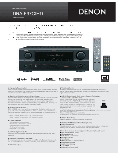 DENON  DRA-697CIHD  DENON AM FM Stereo Receiver AM FM Stereo Receiver Denon - DRA-697CI  DRA-697CIHD.pdf