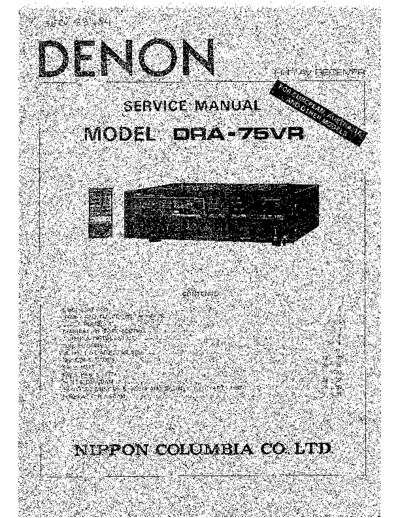 DENON  DRA-75VR  DENON AM FM Stereo Receiver AM FM Stereo Receiver Denon - DRA-75VR  DRA-75VR.PDF