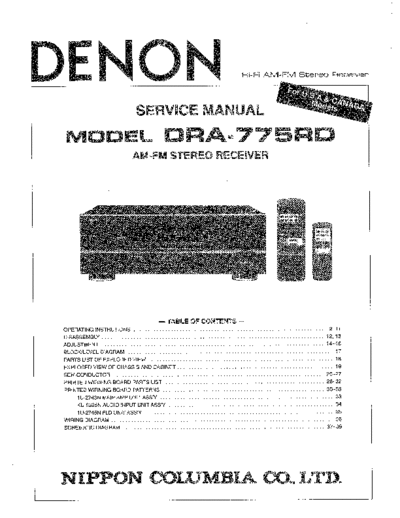 DENON  DRA-775RD  DENON AM FM Stereo Receiver AM FM Stereo Receiver Denon - DRA-775RD  DRA-775RD.PDF