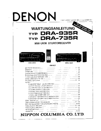 DENON  DRA-935R & DRA-735R  DENON AM FM Stereo Receiver AM FM Stereo Receiver Denon - DRA-935R & DRA-735R  DRA-935R & DRA-735R.PDF