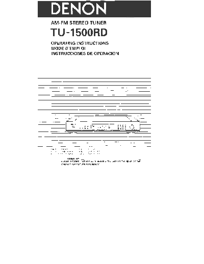 DENON  TU-1500RD  DENON AM FM Stereo Tuner AM FM Stereo Tuner Denon - TU-1500 & TU-1500RD  TU-1500RD.pdf