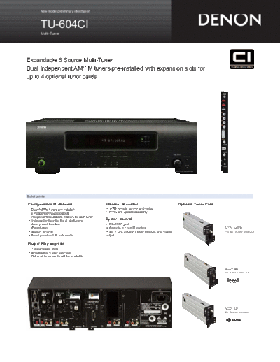 DENON  TU-604CI  DENON AM FM Stereo Tuner AM FM Stereo Tuner Denon - TU-604CI  TU-604CI.pdf