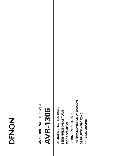 DENON  AVR-1306  DENON AV Surround Receiver AV Surround Receiver Denon - AVR-1306  AVR-1306.pdf