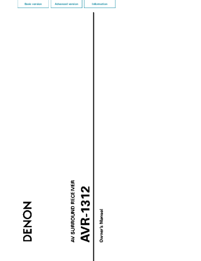 DENON  AVR-1312  DENON AV Surround Receiver AV Surround Receiver Denon - AVR-1312  AVR-1312.pdf