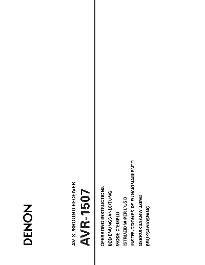 DENON   2 AVR-1507  DENON AV Surround Receiver AV Surround Receiver Denon - AVR-1507   2 AVR-1507.pdf