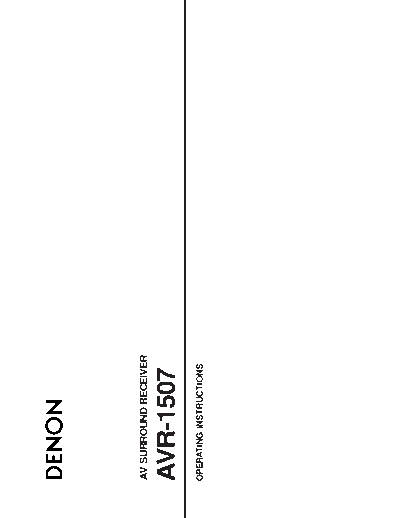 DENON  AVR-1507  DENON AV Surround Receiver AV Surround Receiver Denon - AVR-1507  AVR-1507.pdf