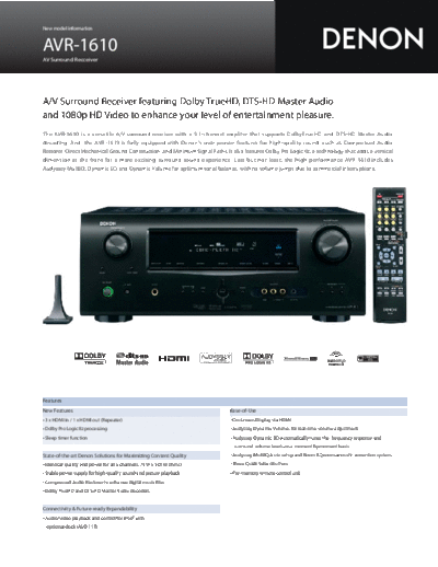 DENON  AVR-1610  DENON AV Surround Receiver AV Surround Receiver Denon - AVR-1610  AVR-1610.pdf