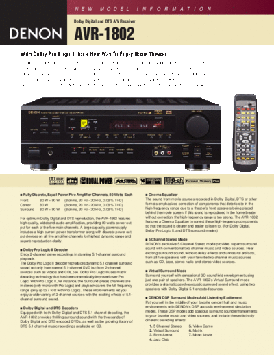 DENON  AVR-1802  DENON AV Surround Receiver AV Surround Receiver Denon - AVR-1802 & 882  AVR-1802.pdf