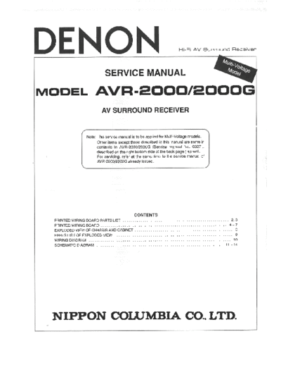 DENON  AVR-2000  DENON AV Surround Receiver AV Surround Receiver Denon - AVR-2000  AVR-2000.PDF