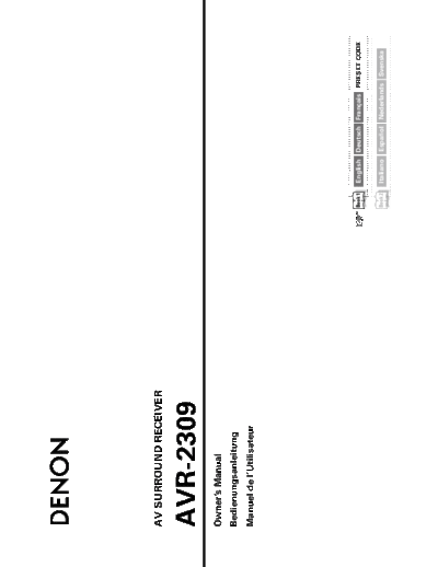 DENON  AVR-2309CI  DENON AV Surround Receiver AV Surround Receiver Denon - AVR-2309CI & 889  AVR-2309CI.pdf