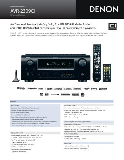 DENON  AVR-2309CI  DENON AV Surround Receiver AV Surround Receiver Denon - AVR-2309CI & 889  AVR-2309CI.pdf