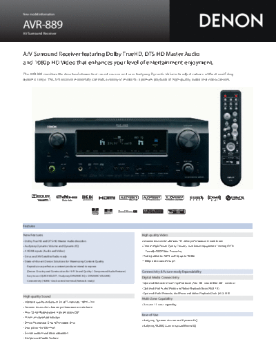DENON  AVR-889  DENON AV Surround Receiver AV Surround Receiver Denon - AVR-2309CI & 889  AVR-889.pdf