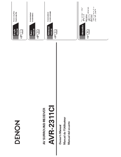 DENON  AVR-2311CI  DENON AV Surround Receiver AV Surround Receiver Denon - AVR-2311CI & AVR-891  AVR-2311CI.pdf