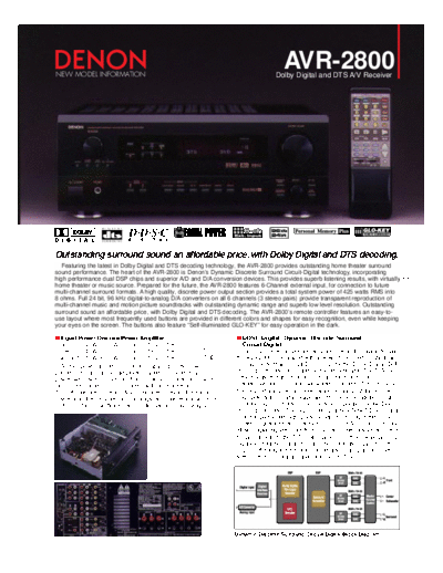 DENON  AVR-2800  DENON AV Surround Receiver AV Surround Receiver Denon - AVR-2800  AVR-2800.PDF