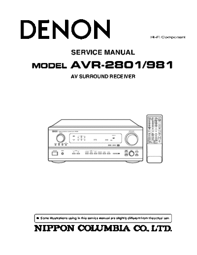 DENON  AVR-2801 & 981  DENON AV Surround Receiver AV Surround Receiver Denon - AVR-2801 & 981  AVR-2801 & 981.PDF