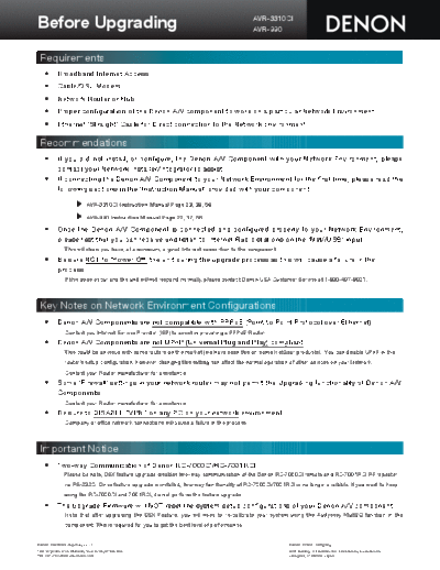 DENON Before Upgrading AVR-3310CI & 990  DENON AV Surround Receiver AV Surround Receiver Denon - AVR-3310CI & 990 Before Upgrading AVR-3310CI & 990.pdf