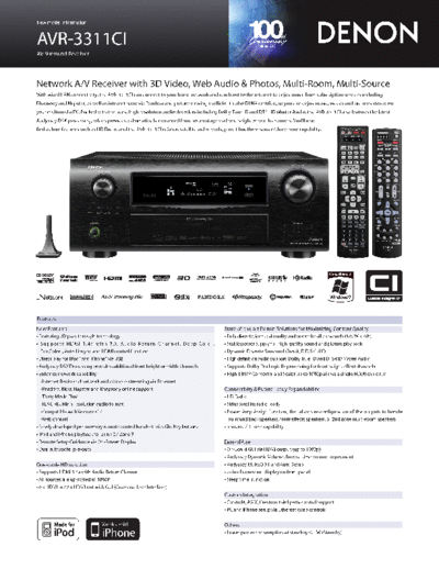 DENON  AVR-3311CI  DENON AV Surround Receiver AV Surround Receiver Denon - AVR-3311CI  AVR-3311CI.pdf