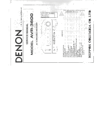 DENON  AVR-3600  DENON AV Surround Receiver AV Surround Receiver Denon - AVR-3600  AVR-3600.PDF