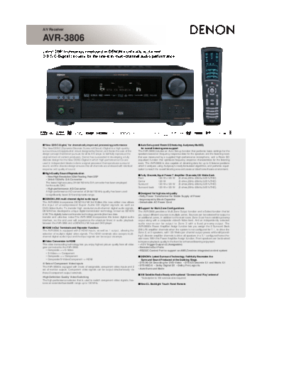 DENON  AVR-3806  DENON AV Surround Receiver AV Surround Receiver Denon - AVR-3806  AVR-3806.pdf