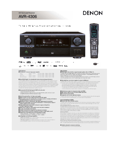 DENON  AVR-4306  DENON AV Surround Receiver AV Surround Receiver Denon - AVR-4306  AVR-4306.pdf