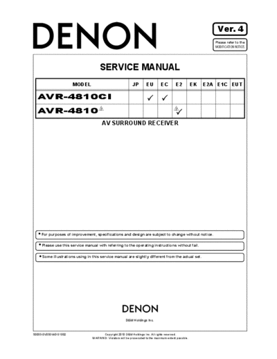 DENON  AVR-4810CI  DENON AV Surround Receiver AV Surround Receiver Denon - AVR-4810CI  AVR-4810CI.PDF