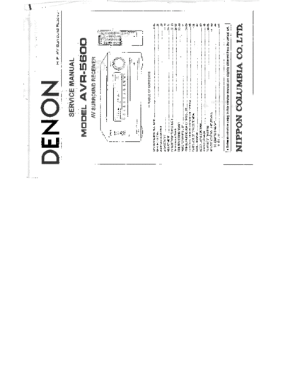 DENON  AVR-5600  DENON AV Surround Receiver AV Surround Receiver Denon - AVR-5600  AVR-5600.PDF