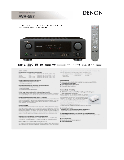 DENON  AVR-587  DENON AV Surround Receiver AV Surround Receiver Denon - AVR-587  AVR-587.pdf