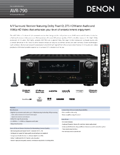 DENON  AVR-790  DENON AV Surround Receiver AV Surround Receiver Denon - AVR-790  AVR-790.pdf