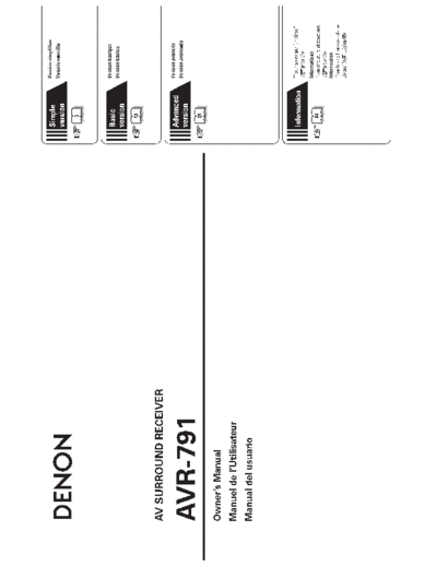 DENON  AVR-791  DENON AV Surround Receiver AV Surround Receiver Denon - AVR-791  AVR-791.pdf