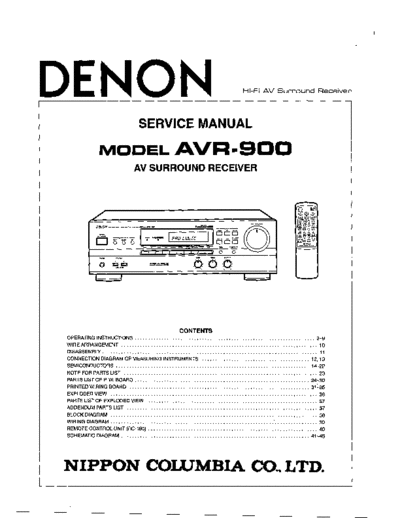 DENON  AVR-900  DENON AV Surround Receiver AV Surround Receiver Denon - AVR-900  AVR-900.PDF