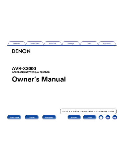 DENON  AVR-X3000  DENON AV Surround Receiver AV Surround Receiver Denon - AVR-X3000  AVR-X3000.pdf