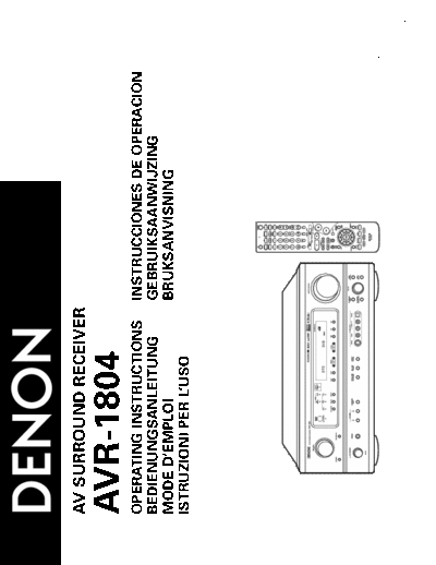 DENON  AVR-1804  DENON AV Surround Receiver & Amplifier AV Surround Receiver & Amplifier Denon - AVR-1804 & 884 & AVC-1880  AVR-1804.pdf