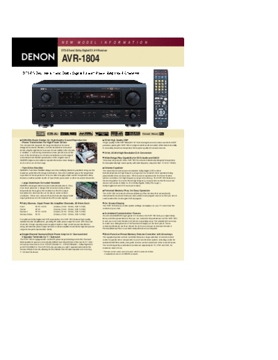 DENON  AVR-1804  DENON AV Surround Receiver & Amplifier AV Surround Receiver & Amplifier Denon - AVR-1804 & 884 & AVC-1880  AVR-1804.pdf