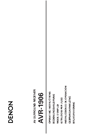 DENON  2 AVR-1906  DENON AV Surround Receiver & Amplifier AV Surround Receiver & Amplifier Denon - AVR-1906 & 786 & AVC-1620  2 AVR-1906.PDF