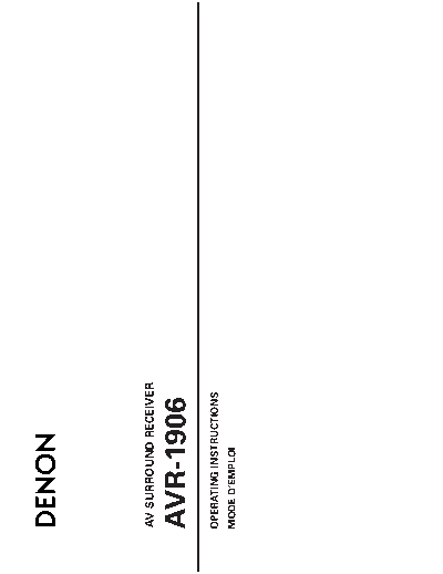 DENON  3 AVR-1906  DENON AV Surround Receiver & Amplifier AV Surround Receiver & Amplifier Denon - AVR-1906 & 786 & AVC-1620  3 AVR-1906.pdf