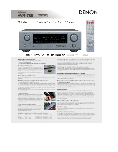 DENON  AVR-786  DENON AV Surround Receiver & Amplifier AV Surround Receiver & Amplifier Denon - AVR-1906 & 786 & AVC-1620  AVR-786.pdf