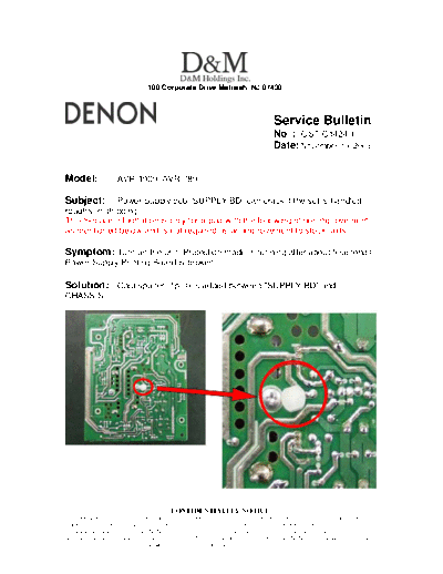 DENON Service Bulletin OST-C1424-1  DENON AV Surround Receiver & Amplifier AV Surround Receiver & Amplifier Denon - AVR-1909 & 789 & AVC-1909 Service Bulletin OST-C1424-1.PDF