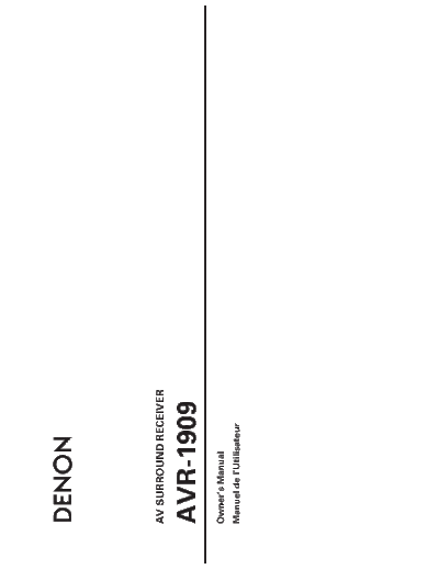 DENON  2 AVR-1909  DENON AV Surround Receiver & Amplifier AV Surround Receiver & Amplifier Denon - AVR-1909 & 789 & AVC-1909  2 AVR-1909.pdf