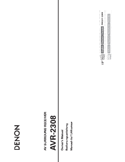 DENON  AVR-2308  DENON AV Surround Receiver & Amplifier AV Surround Receiver & Amplifier Denon - AVR-2308 & 888 & AVC-2308  AVR-2308.pdf