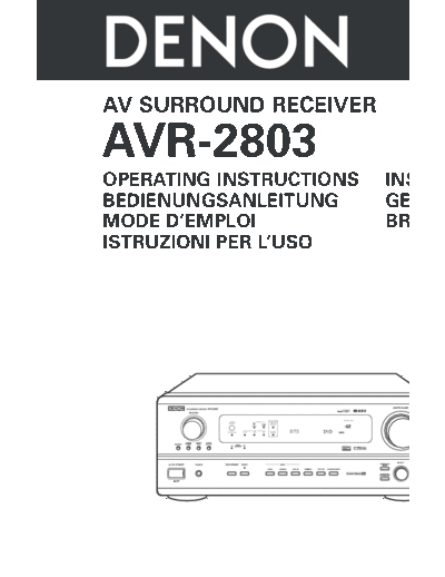 DENON  AVR-2803  DENON AV Surround Receiver & Amplifier AV Surround Receiver & Amplifier Denon - AVR-2803 & 983 & AVC-2870  AVR-2803.pdf