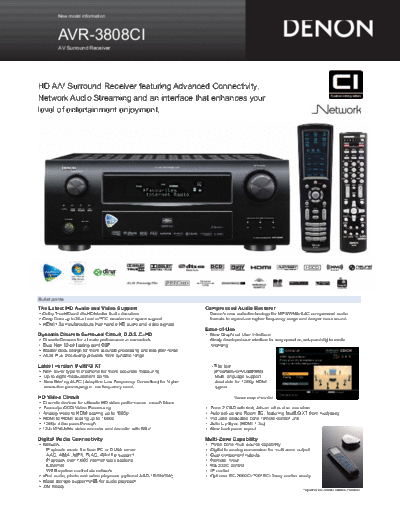 DENON  AVR-3808CI  DENON AV Surround Receiver & Amplifier AV Surround Receiver & Amplifier Denon - AVR-3808CI & AVC-3808  AVR-3808CI.pdf