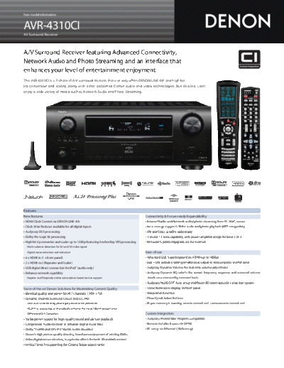 DENON  AVR-4310  DENON AV Surround Receiver & Amplifier AV Surround Receiver & Amplifier Denon - AVR-4310CI & AVC-4310  AVR-4310.pdf