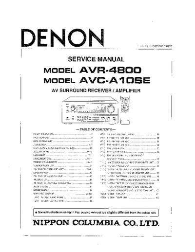 DENON  2 AVR-4800 & AVC-A10SE  DENON AV Surround Receiver & Amplifier AV Surround Receiver & Amplifier Denon - AVR-4800 & AVC-A10SE  2 AVR-4800 & AVC-A10SE.PDF
