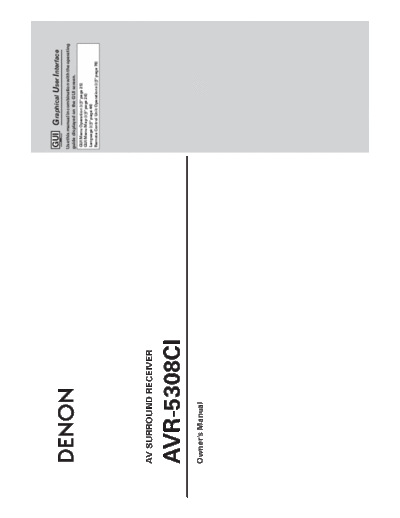 DENON  AVR-5308CI  DENON AV Surround Receiver & Amplifier AV Surround Receiver & Amplifier Denon - AVR-5308CI & AVC-A1HD  AVR-5308CI.pdf